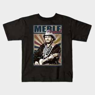 Merle Haggard /// Retro Style Country Music Kids T-Shirt